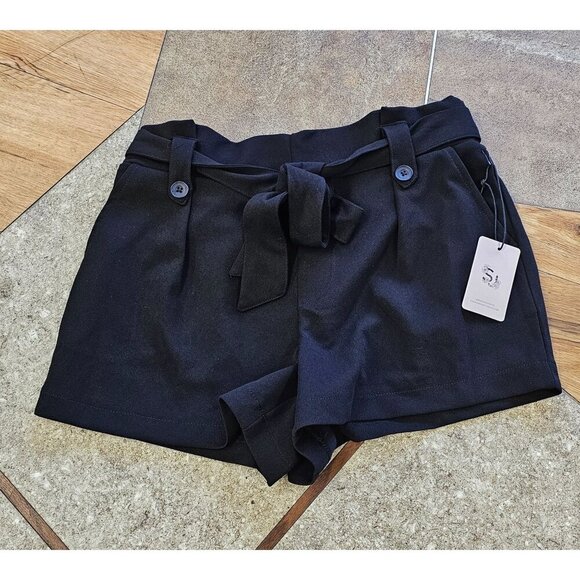 Sincerely Jules Belted Trouser Black Women's Short Size M - Picture 1 of 6